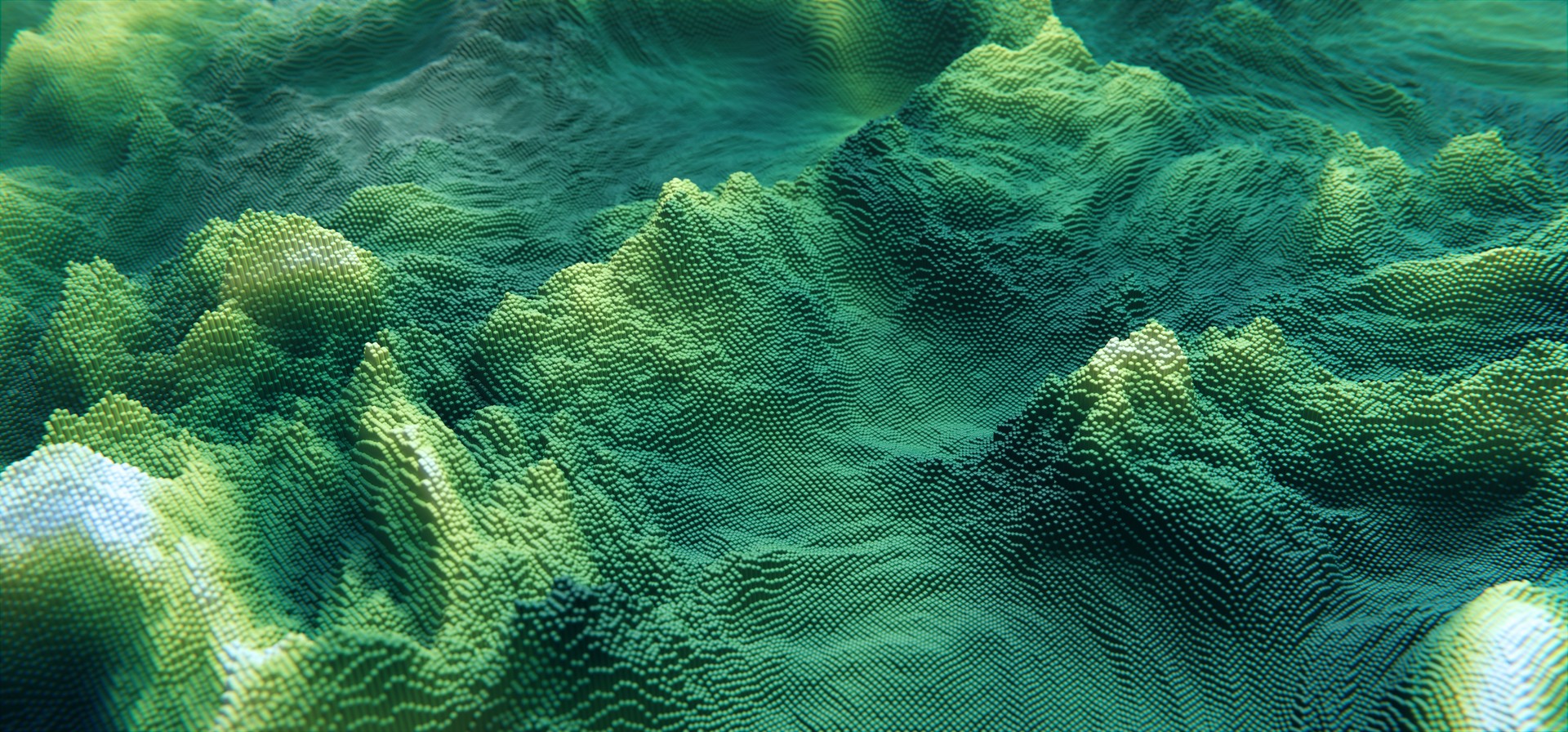 Abstract green cubic landscape technology background. Eco concept background